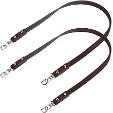 ARRICRAFT 2 pcs Leather Purses Strap, 26.7 Inch PU Leather Bag Handle Replacement Handbag Handle Leather Clutch Bag Tote Bag Handle Shoulder Bag Strap with D Rings for DIY Handmade Bag Making