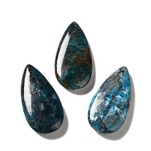 Honeyhandy Natural Apatite Pendants, Teardrop Charm, 39~39.5x19~19.5x6.5~7mm, Hole: 1.2mm