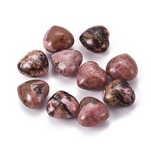 Honeyhandy Natural Rhodonite Heart Love Stone, Pocket Palm Stone for Reiki Balancing, 15x15.5x10mm