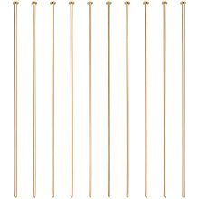 BENECREAT 100PCS 18K Real Gold Plated Flat Head Pins 21 Gauge Brass Head Ball pins for Jewelry Making - 2.5 Inch Long