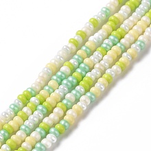 Honeyhandy Glass Seed Bead Strands, Round Hole, Round, Pale Turquoise, 2.5~3x1.8~2.5mm, Hole: 1mm, about 191~200pcs/strand, 16.06~16.26 inch(40.8~41.3cm)