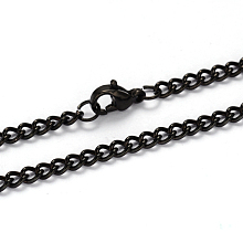 Honeyhandy 304 Stainless Steel Twisted Chain Curb Chain Necklaces, with Lobster Claw Clasps, Gunmetal, 21.85 inch(55.5cm), 3mm