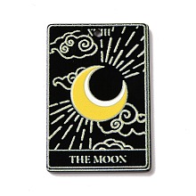 Honeyhandy Printed Acrylic Pendants, Rectangle with Tarot Pattern, The Moon XVIII, 39.5x27x2mm, Hole: 1.8mm