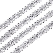 FINGERINSPIRE 15 Yards Metallic Braid Lace Trim, Flower Pattern Silver Centipede Lace Ribbon Decorated Gimp Trim for Wedding Bridal, Costume or Jewelry, Crafts and Sewing 1/4"(8mm) x1.3mm