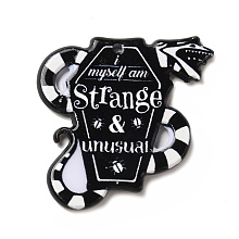 Honeyhandy Double-sided Printed Acrylic Pendants, for Halloween, Snake Theme Charm, Black, 34x33.5x2.5mm, Hole: 1.6mm