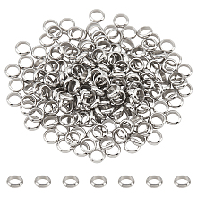 NBEADS 200 Pcs 202 Stainless Steel Beads, 7x3mm Metal Rondelle Spacer Beads 4.5mm Larger Hole Metal European Beads Smooth Loose Beads for DIY Bracelet Necklace Earring Jewelry Making