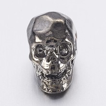 Honeyhandy Alloy Beads, Skull, Gunmetal, 12x7x9.5mm, Hole: 1.2mm