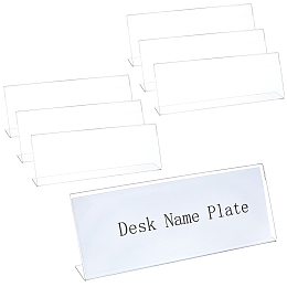 BENECREAT Acrylic Table Sign Holders,  L Shape Place Card Holders, for Wedding, Restaurant, Birthday Party Decorations, Clear, 46x280x101mm