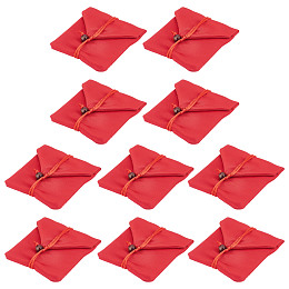 10 Pcs Cloth Jewelry Bags, Rectangle Velvet Jewelry Storage Pouches Luxury Gift Bag Bracelet Bag with Velvet Inside for Mother's Day Gift and Jewelry Necklace Bracelet Packing, Fire Brick