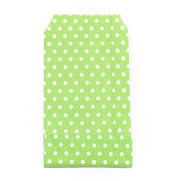 Honeyhandy Kraft Paper Bags, No Handles, Storage Bags, White Polka Dot Pattern, Wedding Party Birthday Gift Bag, Pale Green, 15x8.3x0.02cm