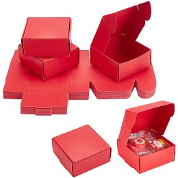 Pandahall Elite 30pcs Small Gift Box Red Gift Wrap Boxes with Lid Small Empty Paper Boxes for Wrapping Gift Packaging Wedding Party Favor Treat Candy Earring Small Jewelry, 6.5x6.5x3cm/2.5x2.5x1.2"