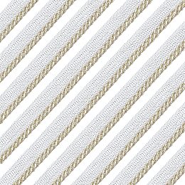 AHANDMAKER 10 Yards 11 mm White/Gold Cord-Edge Piping Trim, Piping Trim with Cord Twisted Lip Cord Trim, for Sewing Clothing Pillows Lamps Draperies