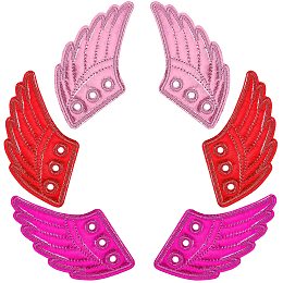 GORGECRAFT 3 Pairs Shoe Wings Accessory Shoes Decorations Lace in Wings Angel Red Fabric Lace Decoration Charm for DIY Shoes Craft Skates Sneakers Running Shoes