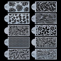 GORGECRAFT 10Pcs Cake Embossing Stencil Decorating Cake Side Stencil 3D Decorating Templates Hollow Out Flowers Leaves Cake Border Stencil for Wedding Birthday Baking Tool Dessert DIY Sugar Craft