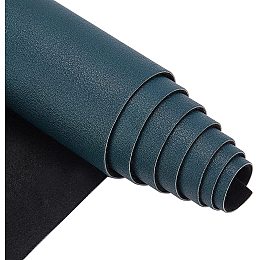 BENECREAT 135x30cm/51.2x11.8" Faux Leather Fabric 1.2mm thick Hard Leather Sheets for DIY Crafts, Garment Accessories, Teal