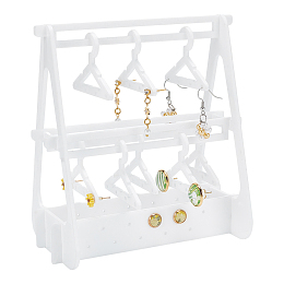 PandaHall Elite 52 Holes Earring Organizer Holder Rack with Mini Hangers Earring Holder Stand Ear Studs Organizer Storage Acrylic Jewelry Hanger Rack for Retail Show Personal Exhibition 5.5x3.2x5.9 inch