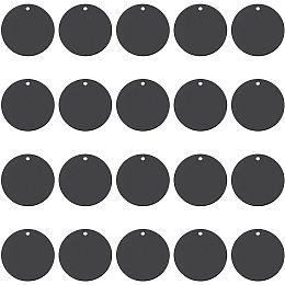 BENECREAT 20PCS Round Stainless Steel Stamping Blank Discs(20x1mm) Black Metal Tags for BCraft Projects Pets Tags Colorful Round Anodized Aluminum Stamping Blanks Discs for Craft Projects Pets Tags 30mm (Pack of 10) (Black)