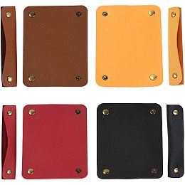 GORGECRAFT 4 Colors Purse Handle Cover Wraps Brown Yellow Red Black Wallet Leather Handle Protector Strap Covers for Handbags Craft Strap Making Supplies