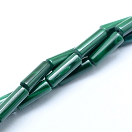 Honeyhandy Nature Malachite Beads Strands, Column, 12~13x4mm, Hole: 0.8mm, about 33pcs/strand, 15.75 inch(40cm)