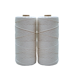 Honeyhandy Cotton String Threads for Knit Making, White, 2mm, about 109.36 Yards(100m)/Roll