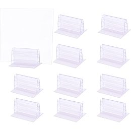 GORGECRAFT 12PCS Self Adhesive Sneeze Guard Holder Desk Shield Holder Clips Acrylic Panels Glass Wall Mount Gripper Sneeze Stands to Fasten Acrylic Panels, PVC Shield(2x1.7x1.3 Inch)