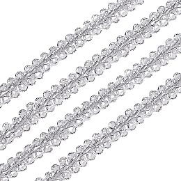 FINGERINSPIRE 15 Yards Metallic Braid Lace Trim, Flower Pattern Silver Centipede Lace Ribbon Decorated Gimp Trim for Wedding Bridal, Costume or Jewelry, Crafts and Sewing 1/4"(8mm) x1.3mm