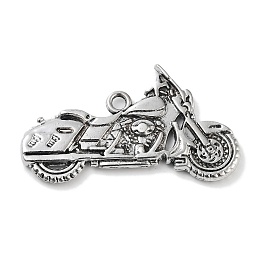 Tibetan Style Alloy Pendants, Motorbike, Antique Silver, 28x49.5x3.5mm, Hole: 3mm