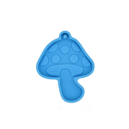 Honeyhandy Mushroom DIY Pendant Silicone Molds, for Keychain Making, Resin Casting Molds, For UV Resin, Epoxy Resin Jewelry Making, Dodger Blue, 50x41mm