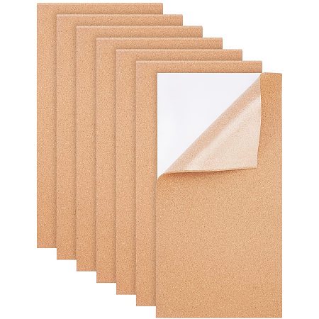 BENECREAT 6 Pack 15.7x7.8 Inch Back-Adhesive Cork Sheets (2mm Thick) Insulation Cork Backing Sheets for Coaster, Wall Decoration, Party and DIY Crafts Supplies