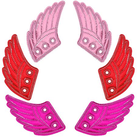 GORGECRAFT 3 Pairs Shoe Wings Accessory Shoes Decorations Lace in Wings Angel Red Fabric Lace Decoration Charm for DIY Shoes Craft Skates Sneakers Running Shoes