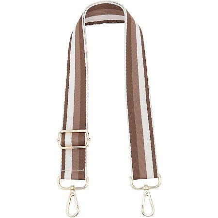 WADORN Wide Shoulder Strap, 27.9-50.5 Inch Adjustable Replacement Belt Crossbody Strap Stripe Pattern Handbag Straps Multicolor Universal Strap, 1.5 Inch Wide, Camel