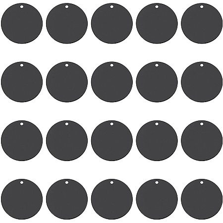 BENECREAT 20PCS Round Stainless Steel Stamping Blank Discs(20x1mm) Black Metal Tags for BCraft Projects Pets Tags Colorful Round Anodized Aluminum Stamping Blanks Discs for Craft Projects Pets Tags 30mm (Pack of 10) (Black)