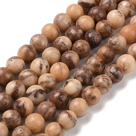 Honeyhandy Natural Orange Calcite Beads Strands, Round, 8mm, Hole: 1mm, about 52pcs/strand, 16.14''(41cm)