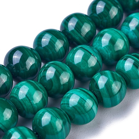 Honeyhandy Natural Malachite Beads Strands, Round, 6mm, Hole: 0.7mm, about 70~72pcs/strand, 115.7 inch(39.5~40cm)