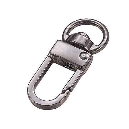 PandaHall Elite About 100 Pieces Zinc Alloy Swivel Lobster Claw Clasps Swivel Lanyards Trigger Snap Hooks Strap 34x14x6.5mm for Keychain, Key Rings, DIY Bags and Jewelry Findings Gunmetal