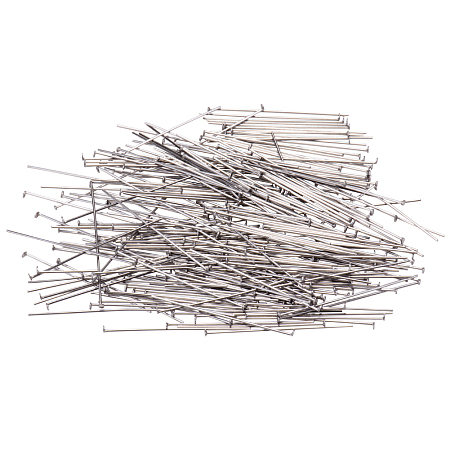 PandaHall Elite 1.3 Inch 304 Stainless Steel Flat Head Wire Headpins about 242pcs/20g