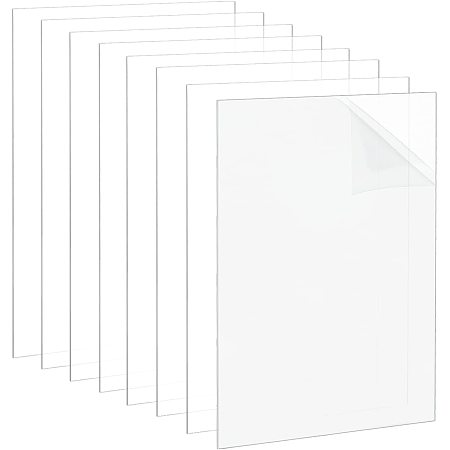 OLYCRAFT 12pcs 5 x 7 Inches Transparent Acrylic Sheet 1mm Thick Clear Acrylic Panel Picture Frames Glass Replacement for Picture Frame Windows Frame DIY Craft Projects