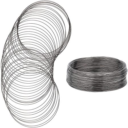 BENECREAT 250 Loop Jewelry Wire Memory Beading Wire Bangle Bracelet Wire for Wire Wrap DIY Jewelry Making (22 Gauge, 115mm) - Gunmetal