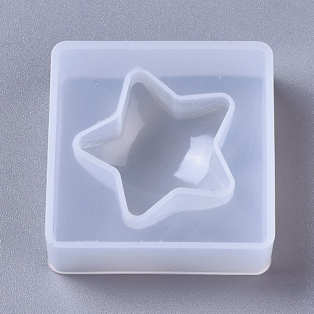 Honeyhandy Silicone Molds, Resin Casting Molds, For UV Resin, Epoxy Resin Jewelry Making, Star, White, 45x45x14.5mm