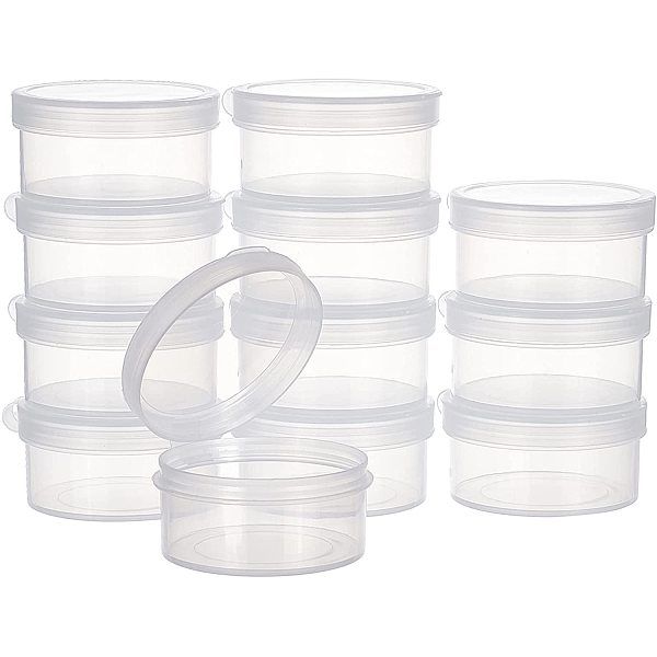 BENECREAT 12 Pack PP Round Bead Storage Containers Cylinder Bead