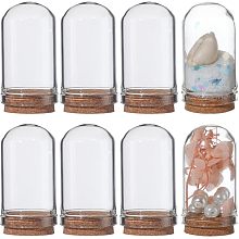 SUNNYCLUE 16Pcs 1.77 inch Cloche Bell Jar Bell Cloche Glass Dome Glass Dome Showcase Display Dome with Cork Base Display Storage Container Mini Glass Bottles for Home Party Wedding Gift Craft Decor