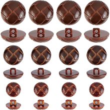 CHGCRAFT 100Pcs 3 Size 1-Hole Plastic Buttons Round Brown Plastic Imitation Leather Buttons Set for Blazer Suits Sport Coat Uniform Jacket Sewing Craft 25mm 20mm 15mm