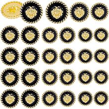 PandaHall Elite 24pcs Metal Blazer Button, 3 Size Antique Lion Buttons Single Hole Sewing Buttons Black Golden Shank Buttons for Men Women Clothing Suits Coats Uniform DIY Crafts, 18/20/23mm