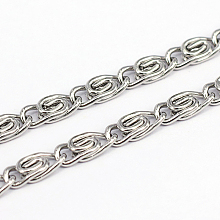 Honeyhandy 304 Stainless Steel Lumachina Chains, Soldered, Stainless Steel Color, 11x4.5x1mm