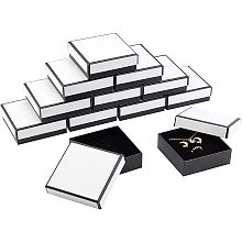 NBEADS 16 Pcs Paper Box, Square Cardboard Jewelry Box Snap Cover Paper Storage Box with Sponge Mat for Rings, Pendants, Necklaces, Bangle Festival Present Display and Storage, 7.3x7.3x3.2cm