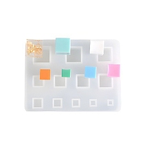 Honeyhandy Silicone Molds, Resin Casting Molds, For UV Resin, Epoxy Resin Jewelry Making, Square, White, 85.5x65x15.5mm, Cube: 3~14mm