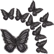 GORGECRAFT 30PCS Butterfly Lace Trim Double Layers Organza Black Butterfly Lace Fabric Sewing Embroidery Applique Patches for DIY Craft Wedding Bride Hair Accessories Dress Curtain