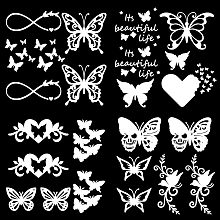 GORGECRAFT 4 Sheets Vinyl Butterfly Car Decals Butterfly Silhouette Stickers Self Adhesive Reflective Sticker Wall Decal Waterproof Automotive Exterior Decoration for SUV Truck Motorcycle, Silver