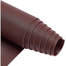 BENECREAT 11.5"x 53" Brown Double Side PU Faux Leather Litchi Leather Repair Texture Leather Sheet for DIY Sewings, Handbag