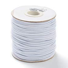 Honeyhandy (Defective Closeout Sale: Spool Mildew), Round Elastic Cord, with Nylon Outside and Rubber Inside, White, 2mm, about 40m/roll